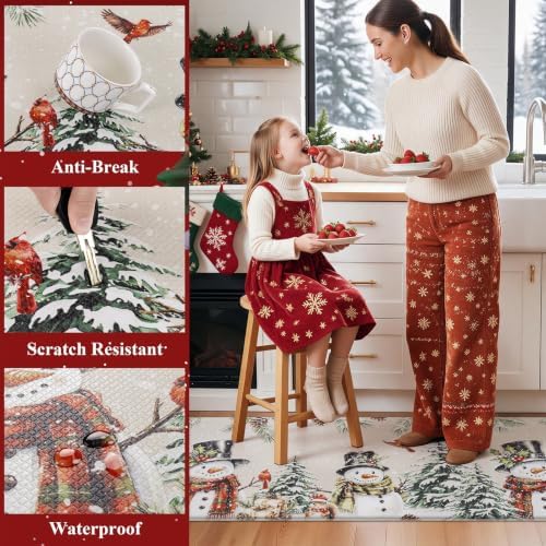 U'Artlines 2Pcs Christmas Anti Fatigue Kitchen Rugs and Mats, Snowman,Tree - Image 4