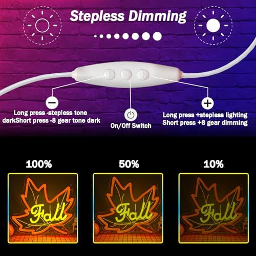 Fall Neon Sign Maple Neon Light for Wall Decor Dimmable Thanksgiving Neon Sign for Thanksgiving Autumn Theme Party Holiday Gift Lamp Decor - Image 5