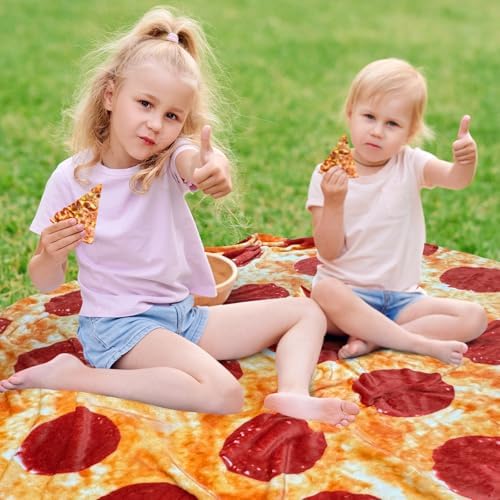 moonysweet Pizza Blanket for Adult and Kids Novelty Food Blanket 71 inches Adult Size Funny Realistic Throw Blanket 2.1 Fuzzy Fleece Blanket Flannel Teenage Boys and Girls - Image 3