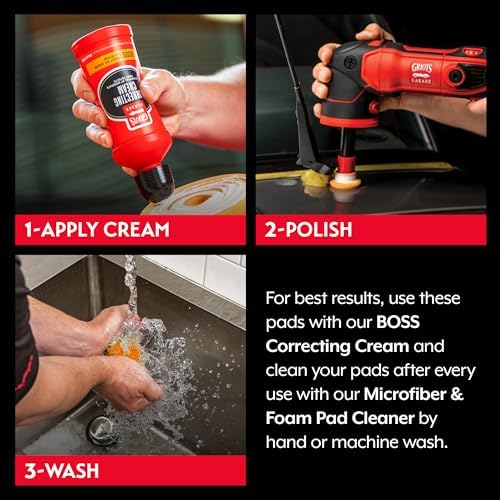 Griot's Garage 1" BOSS Correcting Foam Pads for Car Polishing, Buffing, Detailing and Light to Moderate Auto Paint Correction, Durable, Machine-Washable, Pack of 6 - Image 4