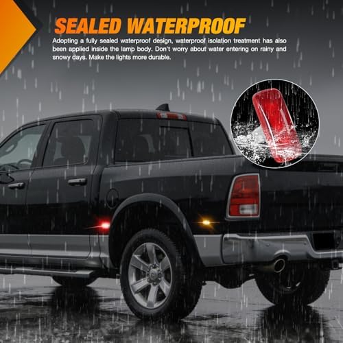 Nilight Wheel Fender Side Marker Lights For 2010-2018 Dodge Ram 2500 3500
