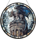 Gargoyle Stained Glass Window Hanging by Clare Donovan, Stained Glass Window Decor Suncatcher for Women, Perfect Home Décor 12" by 365CUSGIFTS