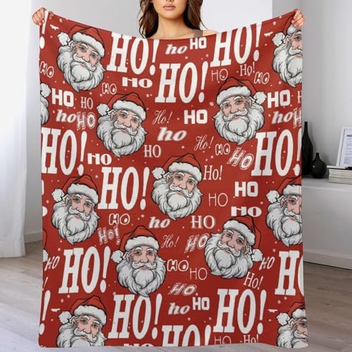 Socira Christmas Blanket Ho-ho Throw Blanket for Women Men Soft Sofa Throws for Travel Camping Bed Home Car - Image 2