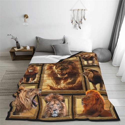 Lion Throw Blanket for Kids & Adults - Ultra Soft Cozy Fleece, Perfect for Lion Lovers - Couch, Sofa, Bed - 60"X80 - Image 5