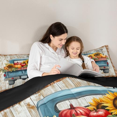 Sunflower Comforter Set Teens Children Pumpkin Bedding Set Autum Queen - Image 6