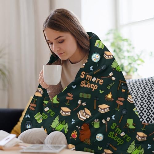 Socira Funny S More Camping Blanket Throw Blanket Funny S More Camping Gifts for Women Men Soft Sofa Throws for Travel Camping Bed Home Decor Car Birthday Gift 60"*80"（150 * 200cm） - Image 5