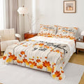 Fall Maple Leaves Sheet Set Twin Autumn Nature Botanical Bed Sheets Rustic Farmhouse Fall Bedding Set For Kids Adults Soft Breathable Fitted Sheet Orange Gold Beige Flat Sheet 1 Pillow Case by Erosebridal