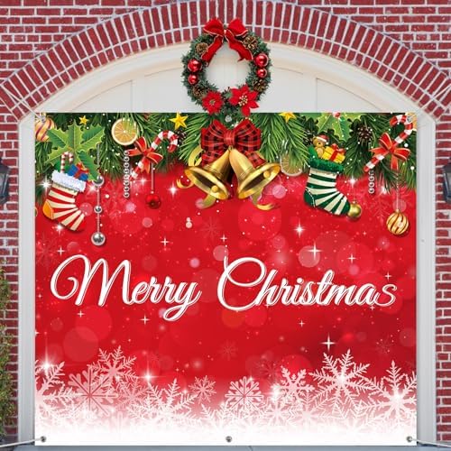 Teenyyou Christmas Garage Door Decorations 7 x 8 ft by Teenyyou