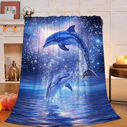 Dolphin Throw Blanket Fleece Flannel Stuff Plush Gifts Decor 40"X50" - Image 4