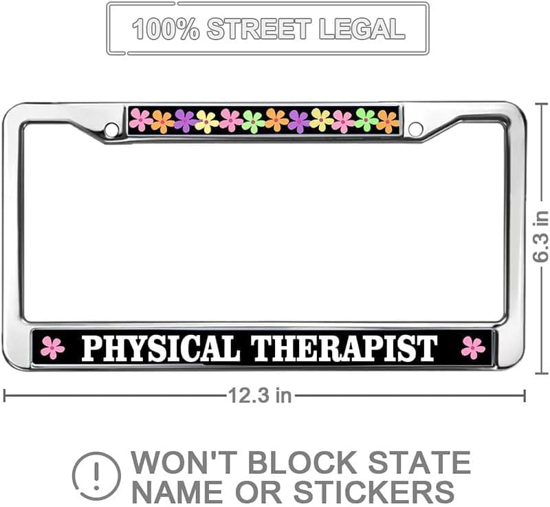 Physical Therapist Slim Design Licence Plate Covers Frame Therapist Life Quotes License Plate Frame Customizable Therapist Quotes Personalized Car Accessories License Plate Frame