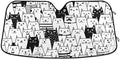 Funny Cat Car Windshield Sun Shade Cute Black White Kitty Animal Foldable UV Ray Sun Visor Protector Sunshade to Keep Your Vehicle Cool (55" x 27.6")