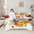 Homewish American Football Comforter Set Fall Pumpkin Sunflowers Bedding Twin Size,Cartoon Sports Games Quilt for Kids Boys Girls Teens Room Decor Rustic Botanical Duvet Insert 2Pc,TYTS8656ZMD-BZ_USt by Homewish