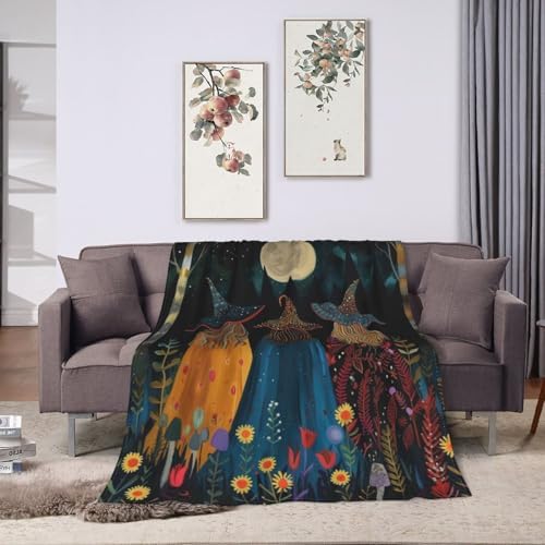 Witch Blanket for Women, Gifts for Girls, Magical Forest Witchy Halloween Blankets for Kids, Soft Cozy Lightweight Throw for Bed Sofa Home Travel Room Decor, 50x60 Inch - Image 5