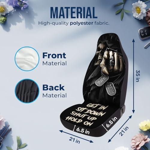 GENANY Grim Reaper Car Seat Covers, 2-Piece Front Seat Set