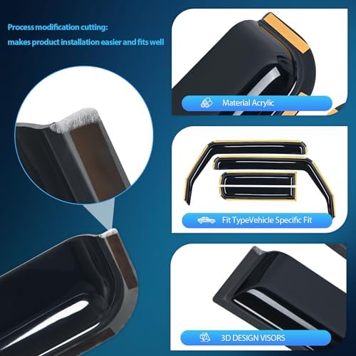 Nilight in-Channel Window Visors for Wrangler JL 2018-2026, 4PCS