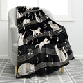 Jekeno Music Cat Gifts Blanket for Women Man, Musical Notes Theme 80"x60" by Jekeno
