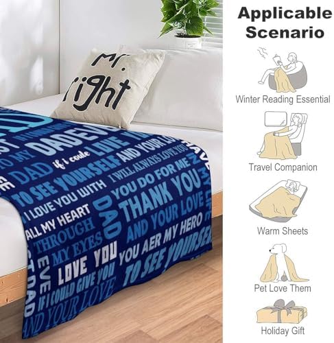 Socira Dad Blanket Throw Blanket to My Dad Gifts from Son Soft Sofa Throws for Travel Camping Bed Home Decor Car Birthday Gift 60"*80"（150 * 200cm） - Image 7