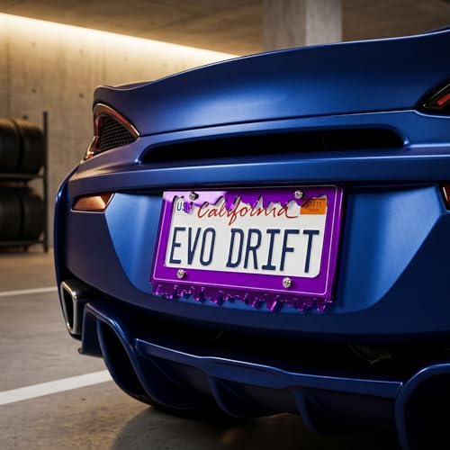 Timtin 1 Set Fluorescent Purple License Plate Frame, Style 1