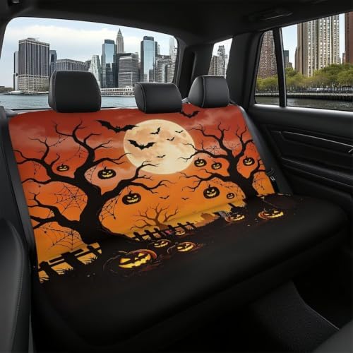 Pumpkin Moon Car Seat Covers Backseat,Cars Accessories Dog Seat Cover for Back Seat Non-Slip Soft Pet Seat Cover for Cars Back Seat,Bench Protective Covers