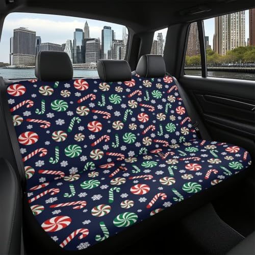 Christmas Candy Car Seat Covers Auto Rear Seats Cushion Cover,Washable Bucket Seat Cushion Protector Backseats Covers for Girls Women,Fit Most Cars,Sedan,SUV,Van