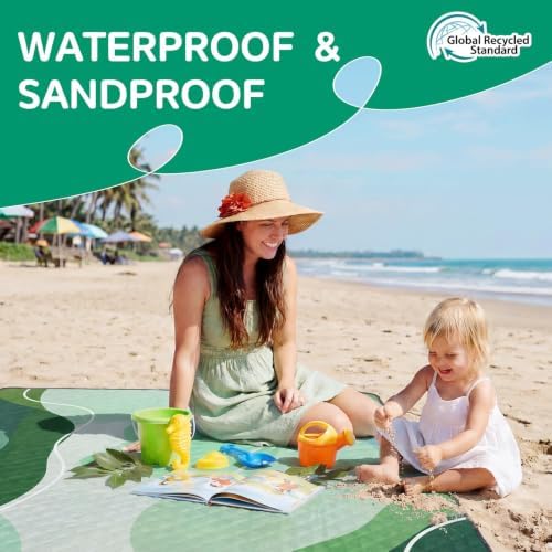 RYCHIC Waterproof Picnic Blanket Beach Outdoor Camping Mat Rug Extra Large Foldable Cute Travel Essential Accessories Gift Park Patio Lawn Garden Grass Ground Play Music Festival Concert Must Have - Image 3