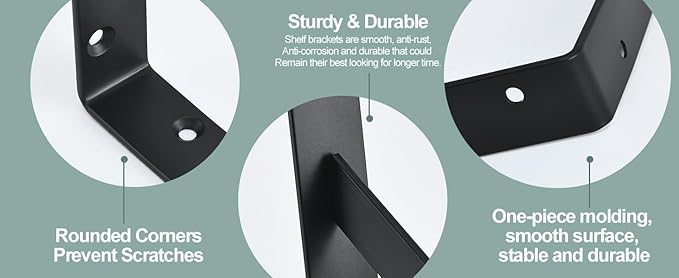 12 Pack L10 x H 8" Black Heavy Duty Shelf Brackets - Image 6