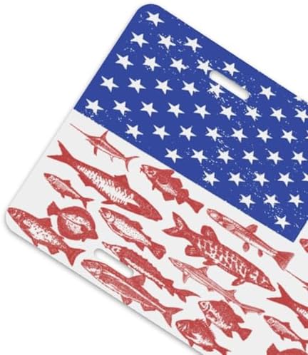 American Flag Fishing Front License Plate 6" * 12" for Women