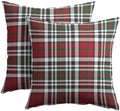 Christmas Plaid Pillow Covers 16x16 Set of 2 Red Highly Absorbent by Unknown