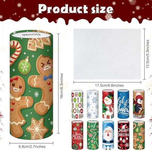 Hushee 10 Pcs Christmas Car Tissue Cylinders with 500 Tissues (Snowman) - Image 2