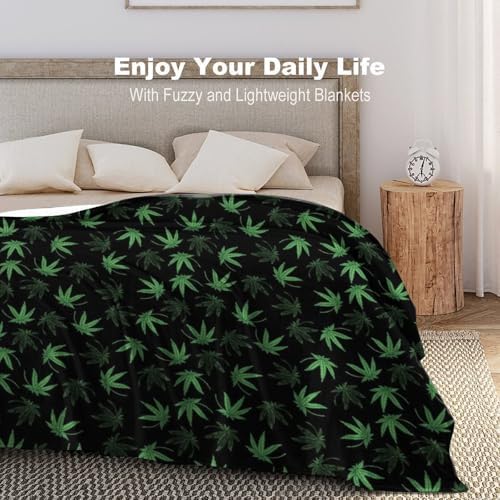 Socira Weed Blanket Throw Blanket Marijuanas Leaf Weed Gifts for Women Men Soft Sofa Throws for Travel Camping Bed Home Decor Car Birthday Gift 50"*60"（130 * 150cm） - Image 6