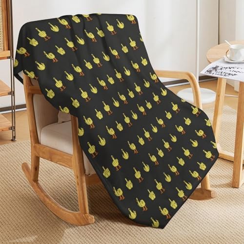 Socira Funny Duck Finger Blanket Throw Blanket Funny Duck Finger Gifts for Women Men Soft Sofa Throws for Travel Camping Bed Home Decor Car Birthday Gift 60"*80"（150 * 200cm） - Image 4
