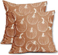 Burnt Orange Pumpkin Fall Pillow Covers 22x22 Set of 2 Autumn Themed Thanksgiving Harvest Print Decorative Throw Pillows Outdoor Farmhouse Pillowcases Cushion Case Seasonal Decor for Couch Sofa Bed by Aytipun