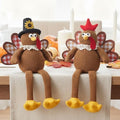 Thanksgiving Decorations Set of 2 Turkeys with Dangling Legs, Turkey Couple Doll Plush Kit Tabletop Centerpieces for Fall Harvest Home Decor Kitchen Shelf by Unknown