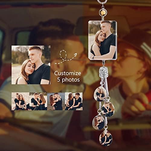 Decorative Pendant Crystal Diamond car Interior Rearview Mirror Pendant Photo Custom Decoration Home Furnishing Thanksgiving Gift - Image 2