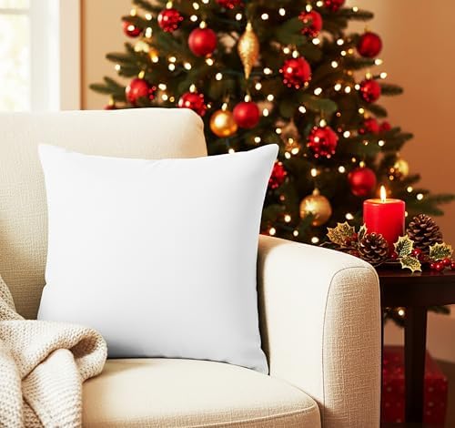 PurpleEssences Solid Throw Pillow Cover, 22x22 in Set of 2 - White - Image 4