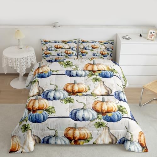 Erosebridal Pumpkin Comforter Set Thanksgiving Fall Season Bedding King by Erosebridal