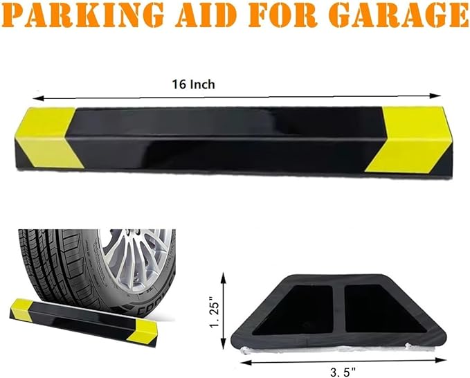 2 Pack 16" Parking Aid for Garage Heavy Duty, Car Parking Stopper for Garage - Image 2