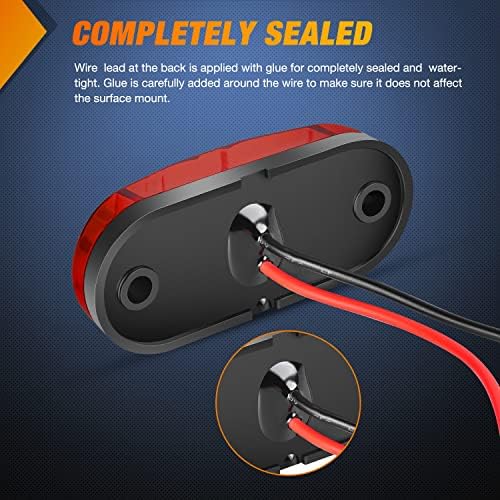 Nilight 2.5" Oval Side Marker Light 20PCS 2 Diode LED Indicator Lights