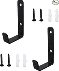 2PCS 82.5x45.5mm Black Metal Wall Mounted 2 Holes J Hook by Unknown