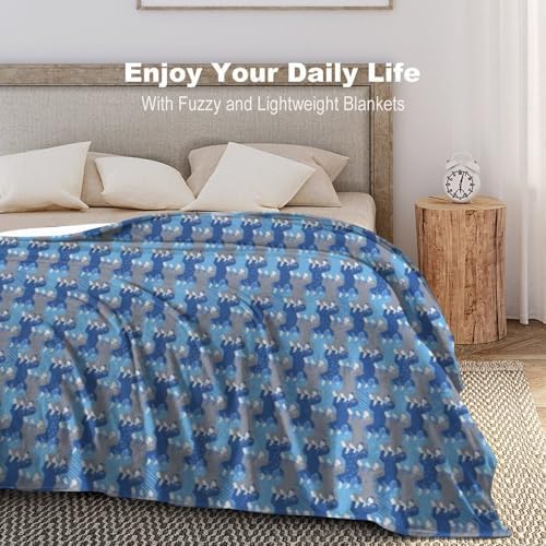 Socira Blue Funny Dachshunds Dog Blanket Throw Blanket Blue Funny Dachshunds Dog Gifts for Women Men Soft Sofa Throws for Travel Camping Bed Home Decor Car Birthday Gift 40"*50" （100 * 130cm） - Image 6