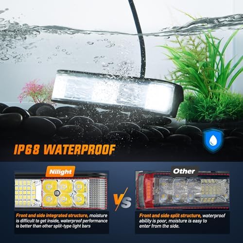 Nilight Side Shooter LED Lights 2PCS 6.5 Inch with Wiring Kit for Truck SUV