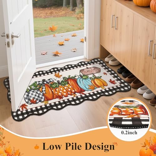 U'Artlines Fall Pumpkin Kitchen Rugs with Runner Sets 3 Piece, Washable - Image 5