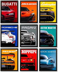 CSLGQGV Car Poster Vintage Racing Car Wall Art Supercar Canvas Prints Painting For Men Room Pictures Guys Dorm Room Aesthetics Decor Bedroom Office (Unframed,8×10inch,9pcs) Colorful car by CSLGQGV