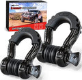 Nilight - 90052B 2 Pack 3/4" D-Ring Shackle 4.75 Ton (9500 Lbs) Capacity with 7/8" Pin Heavy Duty Off Road Recovery Shackle with Isolators & Washer Kit for Jeep Truck Vehicle , Black