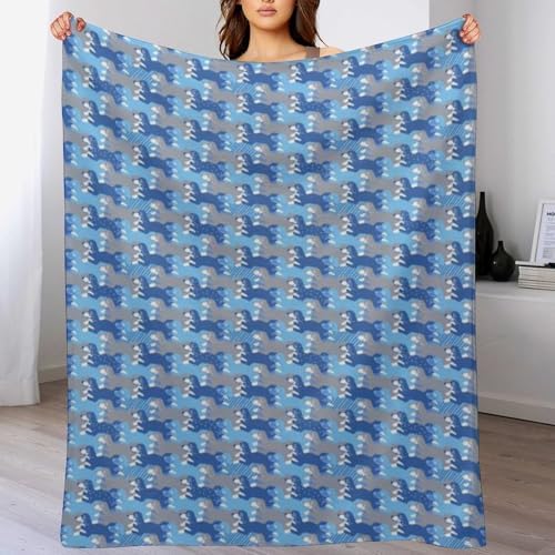 Socira Blue Funny Dachshunds Dog Blanket Throw Blanket Blue Funny Dachshunds Dog Gifts for Women Men Soft Sofa Throws for Travel Camping Bed Home Decor Car Birthday Gift 40"*50" （100 * 130cm） - Image 2