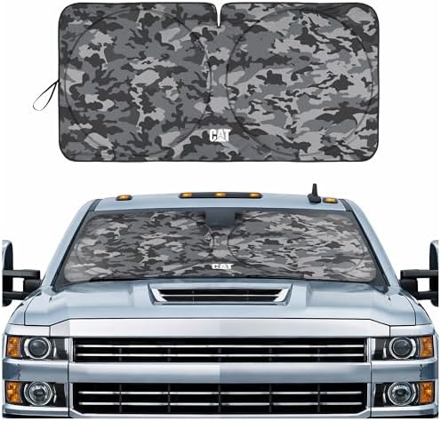 Windshield Sun Shade for Chevy Silverado 2500 2015-2019, Foldable Front Window Sunshade, UV Heat Blocker, Interior Protection Sun Shield, Keeps Truck Cab Cool, Heavy-Duty Truck Accessory - Gray Camo