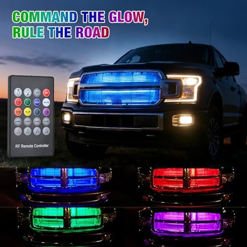 Nilight 4PCS 24" RGB LED Grille Light Strips with Wireless Remote Control