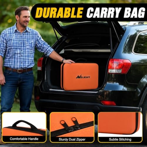 Nilight Car Emergency Kit with Jumper Cable, First Aid Kit Safety Assistance Tools for Travel Camping Outdoor Cars Truck SUV RV, Roadside Essentials with Flash Light