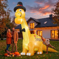 10FT Thanksgiving Inflatables Dinosaur with Pumpkin Outdoor Decorations by OffersVariousDIYProducts