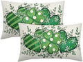 St Patricks Day Pillow Covers 12x20 Set of 2 Shamrock Clover Throw Pillow Covers Rustic Spring Pillowcase Linen Decoration Farmhouse Decorative Green Cushion Case Couch for Indoor Outdoor Home Decor by Trongr